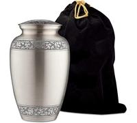 Urna de cremación para cenizas, para adultos de hasta 200 libras, urnas funerarias con bolsa de satén para cenizas humanas. (latón, hasta 200 libras)