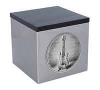 Urna de cremación para músico, diseño de guitarra eléctrica, urna de acero inoxidable y madera para cenizas, caja para cenizas con Fender Stratocaster grabado (placa conmemorativa NO)