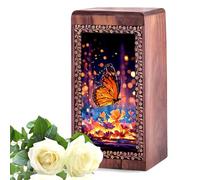 Urna de madera de mariposa para hombre y mujer, pequeñas urnas decorativas para hombre adulto, urnas de recuerdo para cenizas humanas adultas, soportes para cenizas humanas, 5 pulgadas