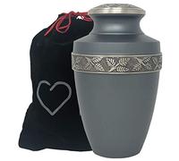 Urna de peltre rústica para adultos Revere, urna de cremación de metal Momentful Life para adultos - Acentos grabados a mano