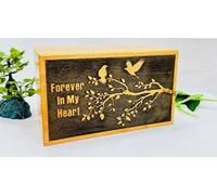 Urna de recuerdo de pájaros de amor ''Forever In My Heart'', Urnas Grande para Cenizas Humanas para Adultos, Grabado a Mano, Árbol de la Vida, Urna Funeraria para Adultos