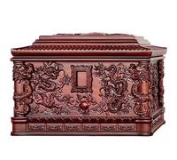 Urna Espectacular De Dragón Auspicioso, Urn Columbario De Palisandro Sudamericano, Souvenirs Funerarios Tallados A Mano, Estructura De Mortaja Y Espiga