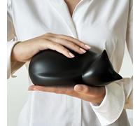 Urna funeraria Mi Gato Di Amore, urna con Forma de Gato Durmiente, Estatua Conmemorativa de Cenizas de Gato, urna Negra para Gato Durmiente, Memorial para Mascotas (Negro)