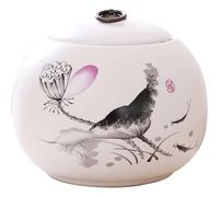 Urna Funeraria para Mascotas Urnas Medianas para Cenizas Humanas O De Mascotas Cerámica Sellada Hermosos Paisajes Pintados A Mano(E)