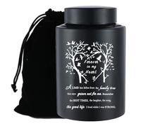 Urna Grande de 9 Pulgadas para Cenizas humanas, urna de cremación Negra de Acero Inoxidable, urna de Recuerdo, urna Conmemorativa de hasta 220 Libras