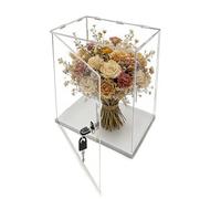 Urna Metacrilato Cajas de Acrílico Transparente con Cerradura para Exhibición. Caja de Almacenamiento de 10, 15, 20, 25, 30, 35, 40 y 45 cm de Alto. Gran Espacio(30x35xH35cm/12x14x14")