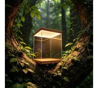 Urna Metacrilato Cajas de Acrílico Transparente con Iluminación y Base de Madera, Vitrina de Exhibición para Coleccionables, 15, 20, 25, 30, 35, 40, 50 y 60 cm(L25xW35xH60cm/10x14x24")