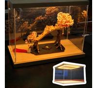 Urna Metacrilato Cajas de Acrílico Transparente para Manualidades con Iluminación, Vitrina para Múltiples Coleccionables/Miniaturas, Caja de Vidrio Alternativa Apilable(L25xW10xH10cm/10x4x4")