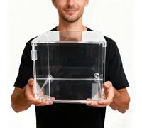 Urna Metacrilato Cajas Grandes de Acrílico Transparente (10-50 cm), Organizador Visible a Prueba de Polvo para Múltiples Figuras/Modelos(15x15xH10cm/6x6x4")