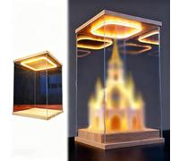 Urna Metacrilato Vitrina Acrílica con Luz LED, Caja de Mostrador de 60, 50, 40, 35, 30, 25, 20, 15, 10 cm de Alto, Cajas de Almacenamiento Transparentes a Prueba(40x50xH50cm/16x20x20")