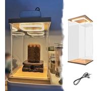 Urna Metacrilato Vitrina Alta y Estrecha de Acrílico con Tira LED, Caja de Almacenamiento Visible para Figuras de Tamaño Pequeño Mediano, 30 35 40 45 50 55 60 cm(20x25xH50cm/8x10x20")