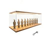 Urna Metacrilato Vitrina Ancha y Baja con Tira de Luces Led, Cubierta de Acrílico Apilable para Cascos, Cartas y Discos de Hockey, Caja de Escritorio(60x25x30cm/24x10x12in)