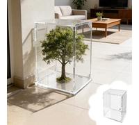 Urna Metacrilato Vitrina de Acrílico de Pie, Resistente Al Polvo, Caja Transparente para Mostrador con Gran Espacio de Almacenamiento, 10, 15, 25, 30, 40, 50 cm(L25xW25xH45cm/10x10x18")