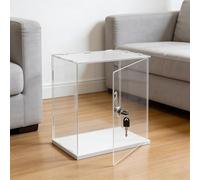 Urna Metacrilato Vitrina de Pie de 10, 15, 20, 25, 30, 35, 40 y 45 cm de Altura, Vitrina de Acrílico Transparente con Cerradura y Llave, Caja de Almacenamiento(20x20xH30cm/8x8x12")