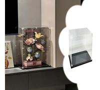 Urna Metacrilato Vitrina Transparente para Manualidades con Base, Vitrina Personalizable de 70, 60, 55, 50, 45, 40, 35, 30 y 25 cm, Cajas de Escritorio Apilables(20x30xH50cm/8x12x20")