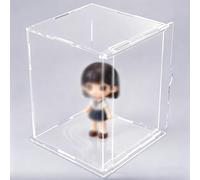 Urna Metacrilato Vitrina Transparente para Muñecas con Puerta Corrediza, Cajas de Escritorio Resistentes Al Polvo y Ensamblables, Caja Alta para Manualidades(25x30xH50cm/10x12x20")