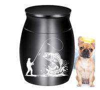 Urna para animales Pequeño ataúd de simpatía | Urna aluminio gato pescador para cenizas perro casa cementerio funerario mesa veterinarios animales pequeños suministros