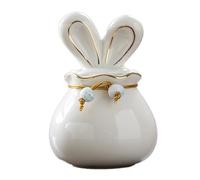 Urna para Cenizas De Conejo, Urnas De Cerámica para Perros, Urnas para Animales, Caja para Cremación De Mascotas, Cenizas Conmemorativas(White)