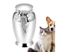 Urna para cenizas de perro, contenedor de cenizas de metal de 2,76 pulgadas, urna de recuerdo, funeral para cachorros pequeños, decoración de estanterías del hogar, regalo de condolencia para pérdida