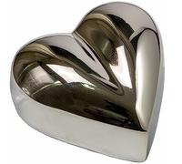 Urna para Cenizas Humanas Corazón Mini Conmemorativa Incineración, Plata 5" | recipiente, cofre funerario, caja conservación, vasija decorativa, condolencia duelo regalo recuerdo deco, pérdida, simpatía