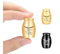 Urna para Cenizas humanas, pequeñas urnas de cremación para Cenizas, urnas de cremación para Cenizas humanas o Mascotas conmemorativas 2 Juegos (Tu-Negro-Oro)