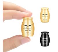 Urna para Cenizas humanas, pequeñas urnas de cremación para Cenizas, urnas de cremación para Cenizas humanas o Mascotas conmemorativas 2 Juegos (Dios, Negro, Dorado)