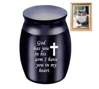 Urna Para Mascotas Cenizas Pequeñas De Metal - Mini Urna De Cremación De 10 Cm, Acabado De Madera Veteada, Memorial Para Mascotas Humanas | Funeral Ligero Personalizado Del Recuerdo Del Intercambio Pa