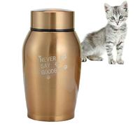 Urna para mascotas - Urna conmemorativa de cenizas para mascotas, urna de cremación de recuerdo pequeña de acero inoxidable, urna funeraria personal de metal para mascotas, gatos y perros o cenizas