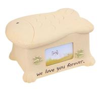 Urna para Perro con Tapa De Hueso, Columbario para Gato con Tapa, Urn Cenizas De Resina para Mascotas con Marco, Arte Decorativo para Escritorio(Dog)