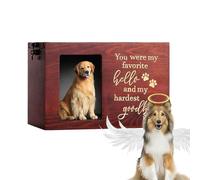 Urna para perros | Caja de madera para cenizas de perro con visualización de fotos, caja de cremación para perros, caja conmemorativa para gatos, perros, razas medianas y grandes