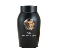 Urna Personalizada para Cenizas de Perros - Acero Inoxidable, Conmemorativa, Negro, Grande