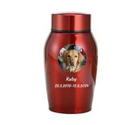 Urna Personalizada para Cenizas de Perros - Acero Inoxidable, Conmemorativa, Rojo, Grande