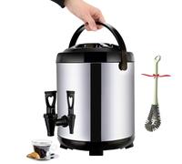 Urna portátil de agua caliente de acero inoxidable de 6 L con grifo, ideal para café, té, leche y bebidas frías, dispensador de termo duradero para fiestas y eventos