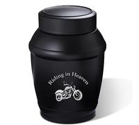 Urnas de 14 cm de tamaño Mediano para Cenizas humanas para Hombres Adultos, urna Negra para Motocicleta para Adultos, urnas Decorativas para Hombres