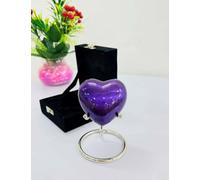 Urnas de cremación de corazón morado impresas con caja y soporte, pequeña en forma de recuerdo, mini urna en forma de corazón, honra a tu ser querido con cremación conmemorativa
