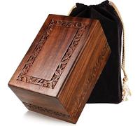Urnas de cremación de palisandro grabadas con borde para cenizas humanas, adultos, hombres y mujeres, caja de urnas decorativas de madera y ataúd para hombres, mujeres y niños, urna de entierro para