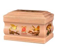 Urnas De Cremación Grúas De Arte Clásico Pintadas para Hombres Y Mujeres Urn, Caja De Ceniza Humana De Jade Rojo Puesta De Sol Hecha A Mano, Memorial del Funeral