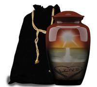 Urnas de cremación para adultos, urnas de cremación extragrandes para cenizas humanas, completamente hechas a mano con volumen de 320 pies cúbicos. con bolsa de protección de terciopelo.