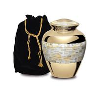 Urnas de cremación para cenizas para adultos, clásicas urnas de cremación MOP para cenizas humanas, completamente hechas a mano con volumen de 200 pies cúbicos. Con bolsa de protección de terciopelo.