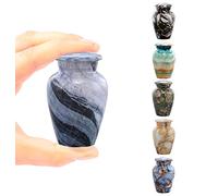 Urnas de cremación pequeñas de recuerdo para cenizas humanas, urna de recuerdo de metal con acabado de mármol, mini urna de cremación para cenizas de mascotas, urna conmemorativa hecha a mano, urnas