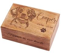 Urnas de cremación personalizadas para cenizas de perros, urnas de recuerdo conmemorativas de mascotas de madera, urna de cremación para mascotas grabada con foto, madera quemada (pequeña: 6.5 x 4.5 x