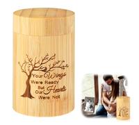 Urnas de madera para cenizas humanas, urnas pequeñas para cenizas humanas, recuerdo con árbol y palabra de deseo, urna de recuerdo de madera hermosa de 3 x 2 pulgadas para humanos o cenizas de