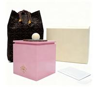 Urnas de madera para mascotas para perros y gatos, urna de cremación para mascotas, diseño de loto con forro de terciopelo y bolsa de almacenamiento de brocado de canción (rosa)