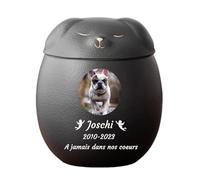 Urnas De Mascotas para Cenizas De Perros, Urnas De Perros Personalizadas para Cenizas, Urna de cerámica para Perro Urnas funerarias para Mascotas,Negro,Little