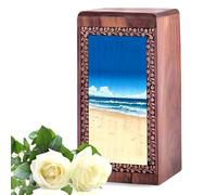 Urnas de recuerdo de playa para cenizas humanas para mujer, urna de madera para cenizas de cremación, urna funeraria para hija e hijo, regalo conmemorativo por la pérdida de papá, 8 pulgadas