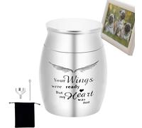 Urnas funerarias para Mascotas,Urnas pequeñas de Recuerdo para Cenizas - Unique Woodgrains Metal Sharing Urna funeraria Personal para Mascotas Cenizas humanas