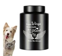 Urnas funerarias para Perros,Urna Conmemorativa De Cremación para Mascotas - Acero Inoxidable con alas de ángel Recuerdo conmemorativo para Mascotas - para exhibición en el hogar entierro al Aire en