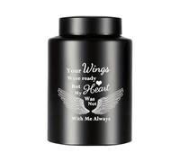 Urnas para Cenizas de Perro - Pequeña urna para Cenizas de Perro,Recuerdo de cremación hermético de Acero Inoxidable con ala de ángel,para Exhibición en Funerarias y Jardines y Casas de Sepultura