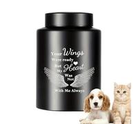 Urnas para Cenizas de Perro | Pequeña urna para Cenizas de Perro,Recuerdo Hermético con Alas De Ángel para Perro Conmemorativo,para exhibición en el hogar entierro al Aire en