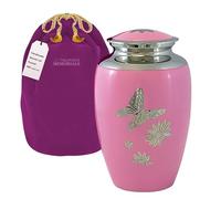 Urnas para Cenizas humanas, diseño de Mariposas, Color Rosa, Adult Urn, Rosado, 1